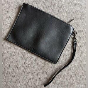 BCBG Black Leather Pouch / Clutch